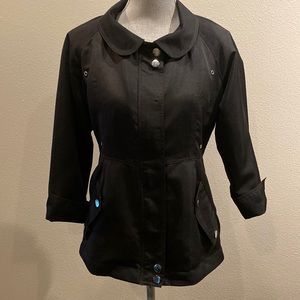 Black Luii Zipper Jacket with Large Silver Snaps